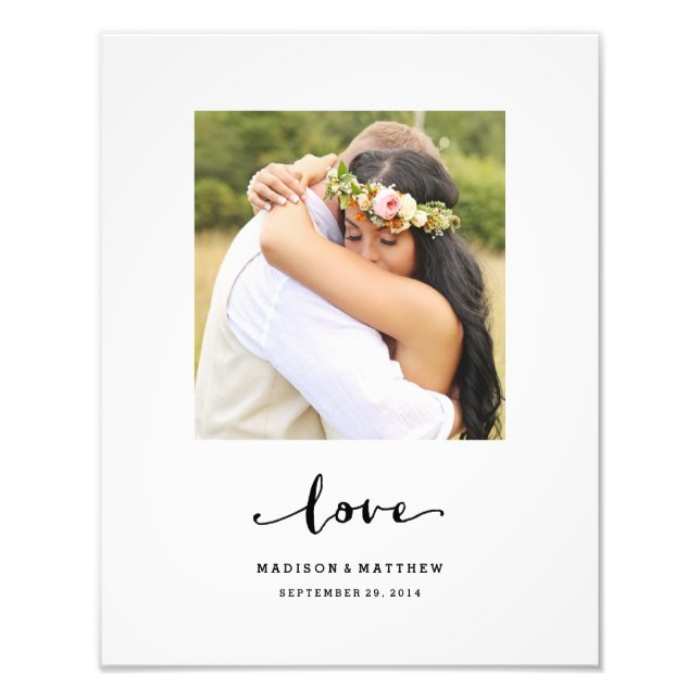 Foto Amor verdadero | Impresión Boda personalizada (Frente)
