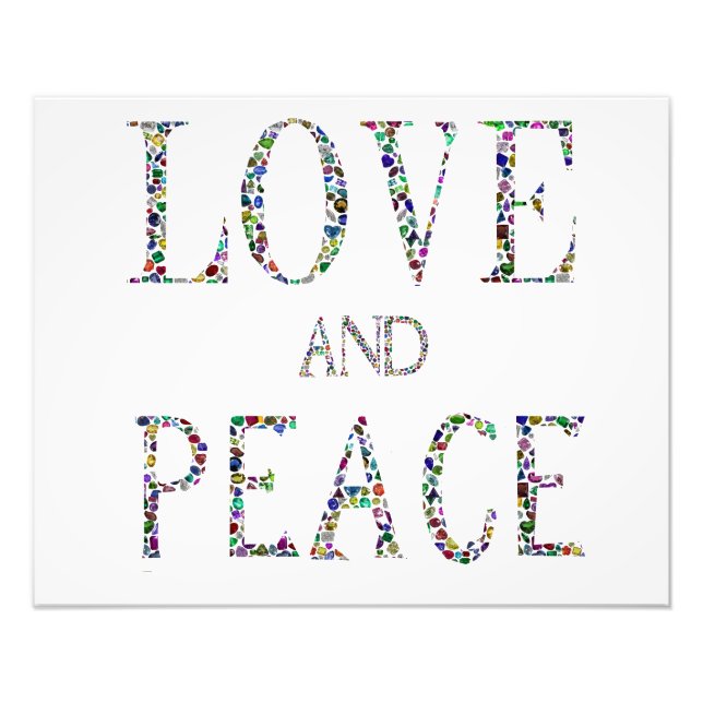 Foto Amor y paz - Diseño de Letras Gemstone (Frente)