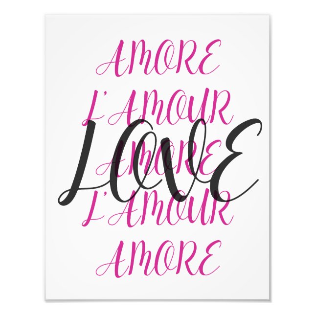 Foto Amore L’Amour Love Impreso de arte Poster de moda (Frente)