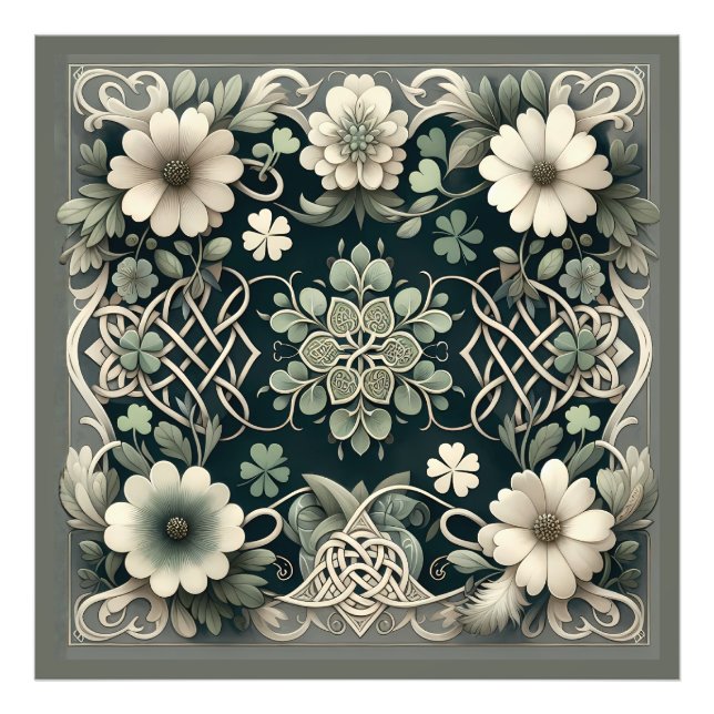 Foto Amuleto floral de trébol celta (Frente)
