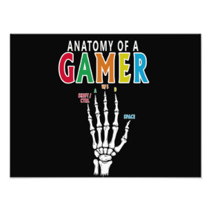Foto Anatomía De Una Impresión Graciosa De Gamer Skelet