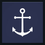 Foto Anclaje azul de la Marina Náutica<br><div class="desc">Papel Minimalista moderno de fotografía con ancla blanca sobre fondo azul marino. Perfecto como decoración de casa de playa,  regalo de bienvenida y más.</div>