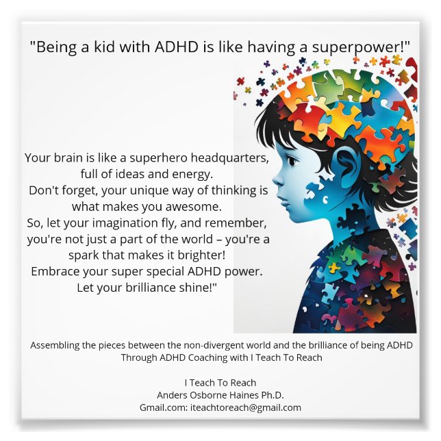 Foto Anders OsbornePhD* Postive ADHD Attributes Poster (Frente)