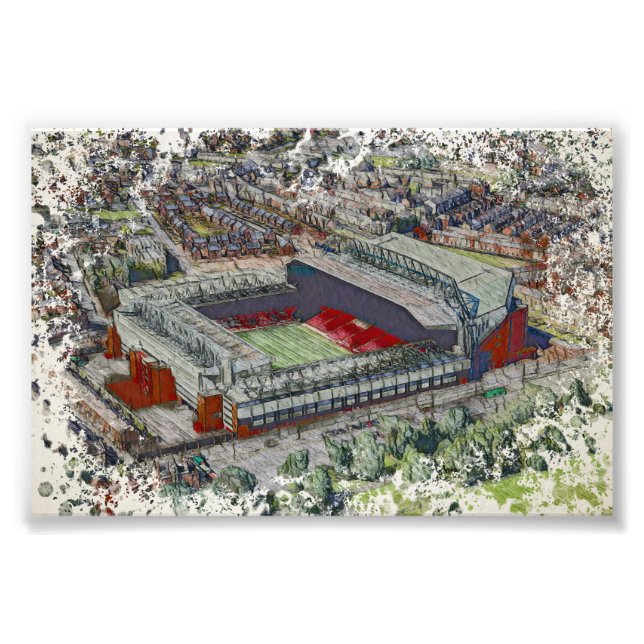 Foto Anfield Stadium Liverpool - Artistic Watercolour (Frente)