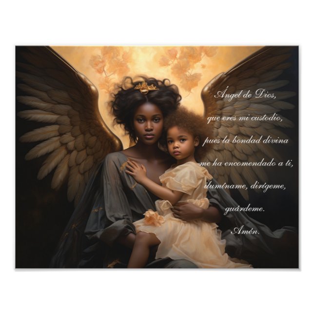 Foto Ángel Negro Angele Dei En Español (Frente)