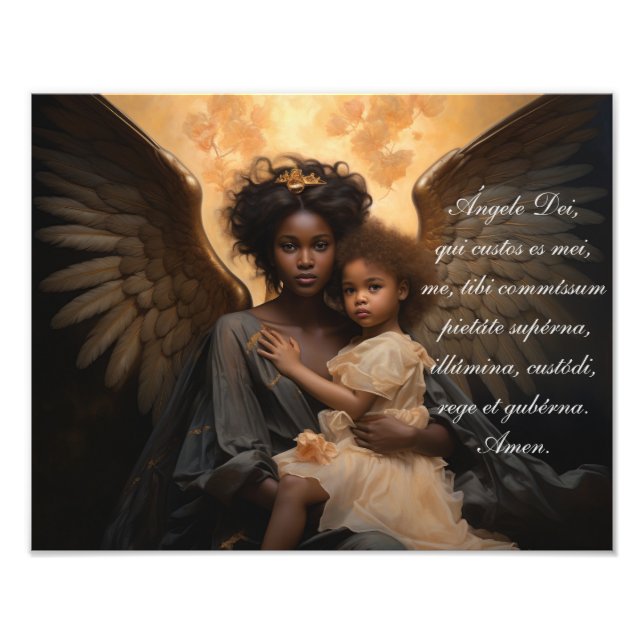 Foto Ángel Negro Angele Dei En Latín (Frente)