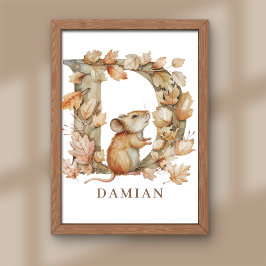 Foto Animal Alphabet Letter D Kids Name Mouse Poster