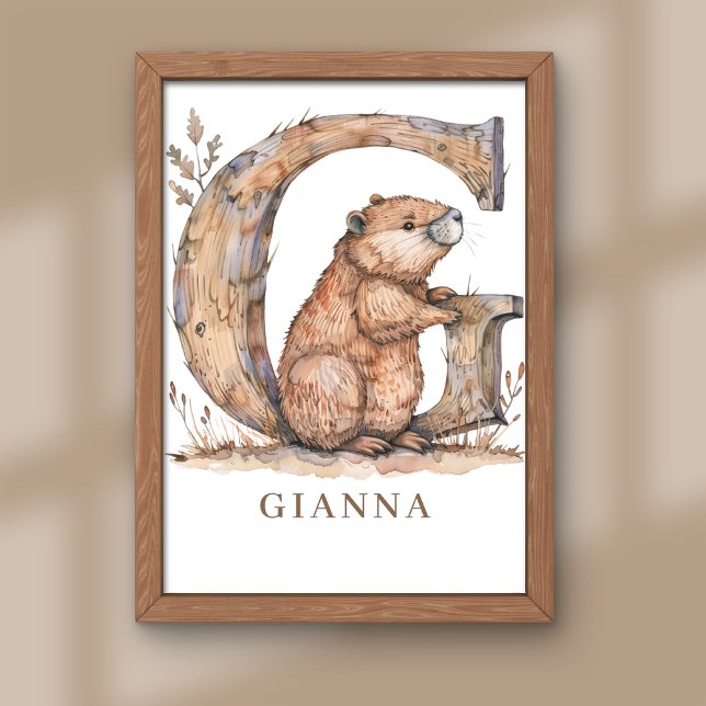 Foto Animal Alphabet Letter G Kids Name Nursery Poster (Subido por el creador)