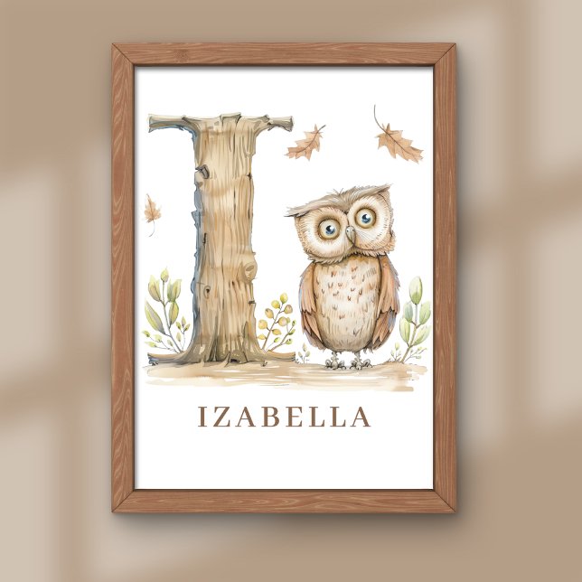 Foto Animal Alphabet Letter I Kids Name Owl Poster (Subido por el creador)