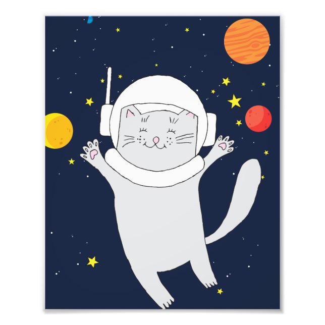 Foto Animal astronauta de gato con casco espacial (Frente)