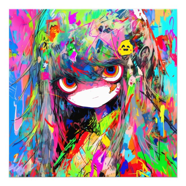 Foto Anime Chica Resumen colorido (Frente)