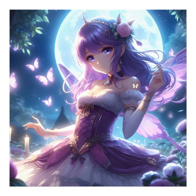 Foto Anime Chica Violet Butterfly Wing Moon Fairy (Frente)