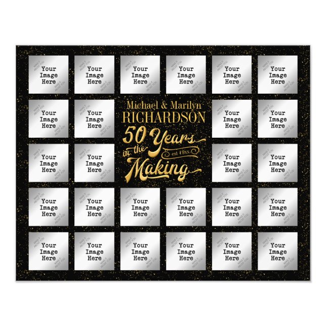 Foto Aniversario de Oro 26 Collage de fotos, Confetti d (Frente)