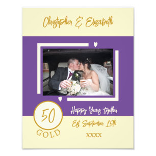 Foto Aniversario dorado nombres personalizados morado