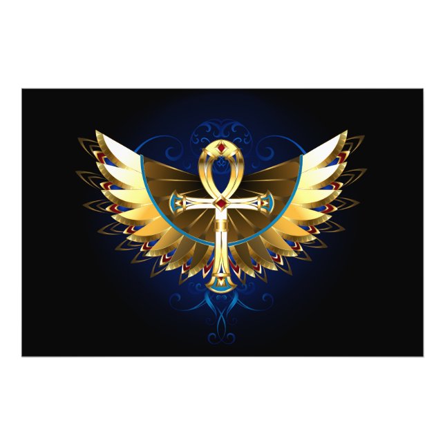 Foto Ankh de oro con alas (Frente)