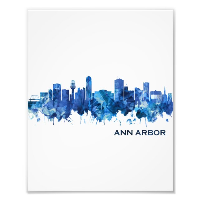 Foto Ann Arbor Michigan Skyline Blue (Frente)