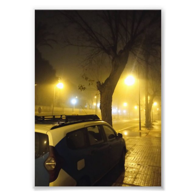 Foto Anochecer tranquilo envuelto en niebla  (Frente)