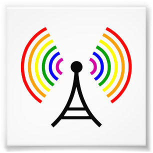 Foto Antena gay de la señal del arco iris de Wifi