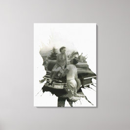 Foto antigua de arte en bandeja