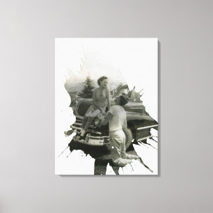 Foto antigua de arte en bandeja