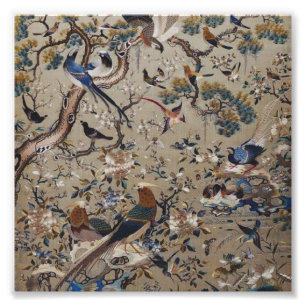 Foto Antigüedades, oro, seda, naturaleza, pintura, asiá