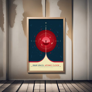 Foto Anuncio de ciencia ficción, reloj atómico rojo, es
