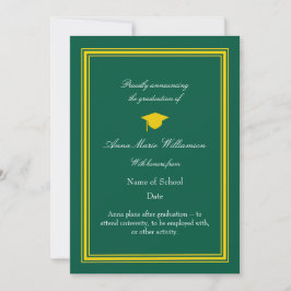 Foto: Anuncio de graduación orgullosamente en verd