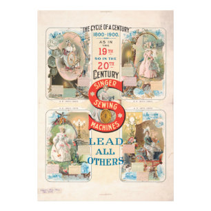 Foto Anuncio de máquina de coser de cantante vintage