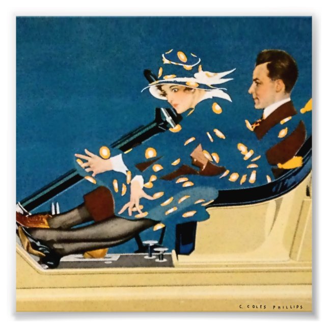 Foto Anuncio de medias C Coles Phillips en roadster vin (Frente)
