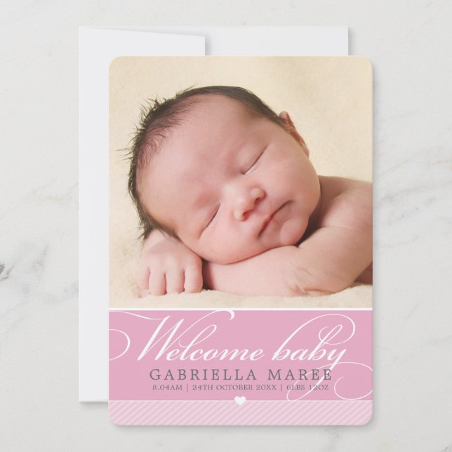 FOTO ANUNCIO DE NACIMIENTO bebé adorable guión ros (Anverso)