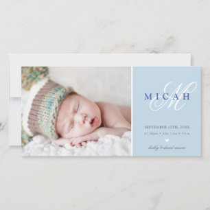 FOTO ANUNCIO DE NACIMIENTO niño dulce azul