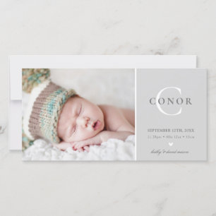 FOTO ANUNCIO DE NACIMIENTO recién nacido dulce gri