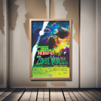 Anuncio de película de terror de Sci-Fi, mundos zo