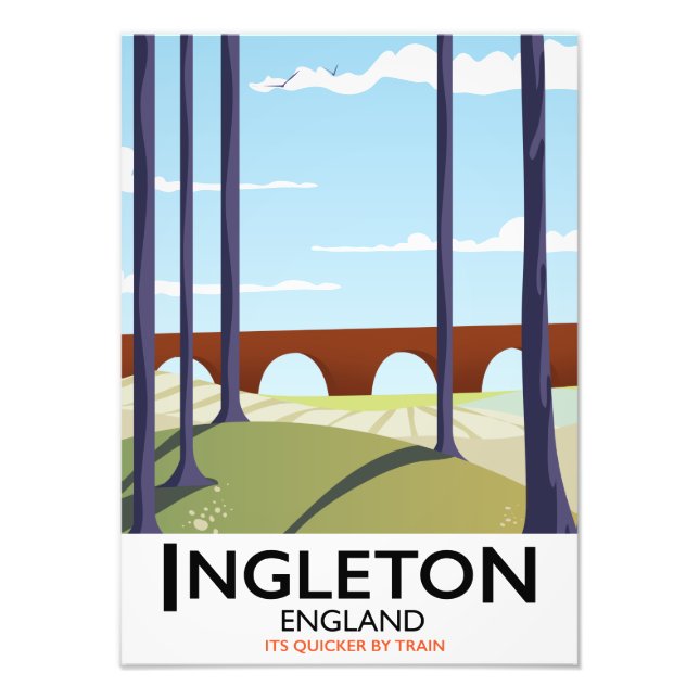 Foto Anuncio de viaje en tren Ingleton England (Frente)