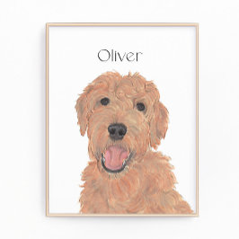 Foto Apricot rojo personalizado Golden Doodle Art