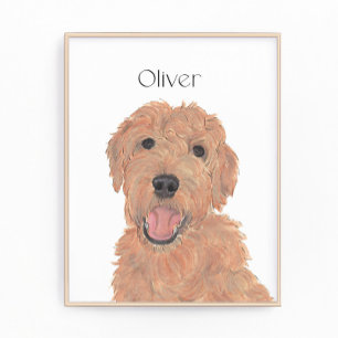 Foto Apricot rojo personalizado Golden Doodle Art