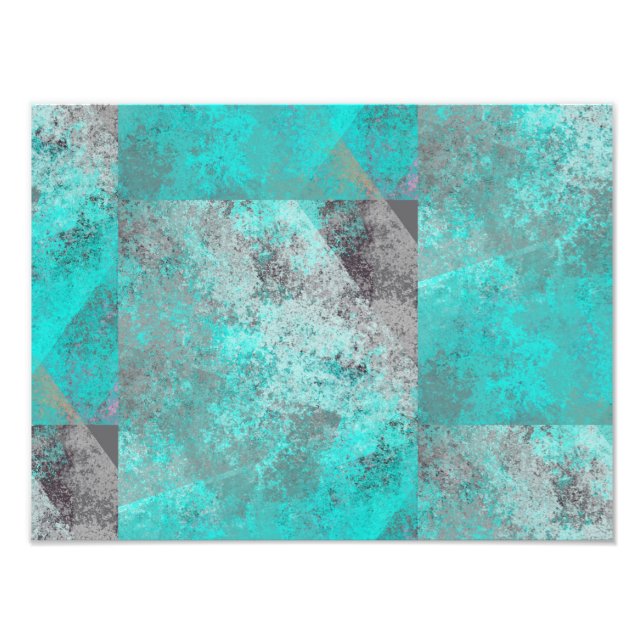Foto Aqua azul turquesa y gris moderno angustiado (Frente)