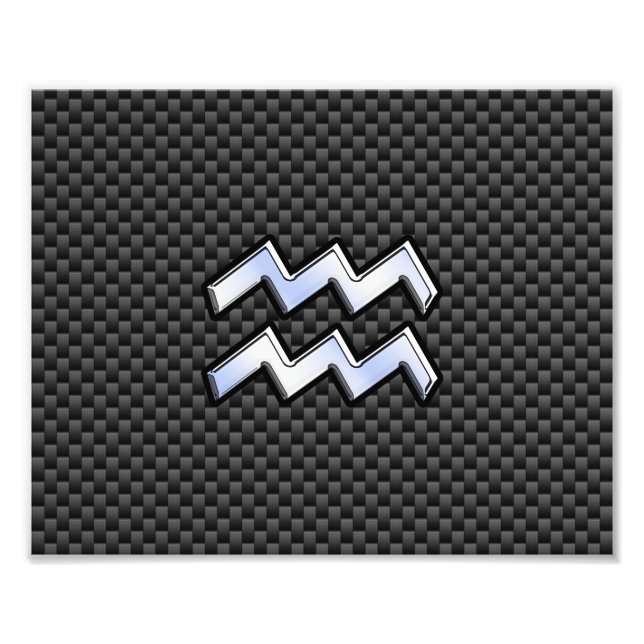 Foto Aquarius Zodiac Rótulo Estilo Fibra de Carbono (Frente)