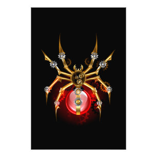 Foto Araña steampunk sobre negro