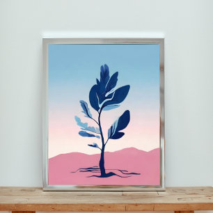 Foto Árbol azul solitario en el paisaje del desierto