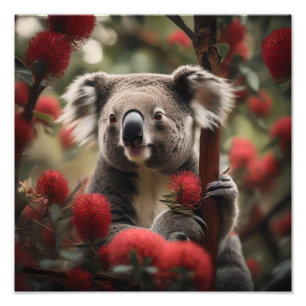 Foto Árbol Banksia Rojo Con Oso Koala,