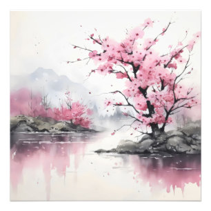 Foto Árbol con pinturas de tinta que florece