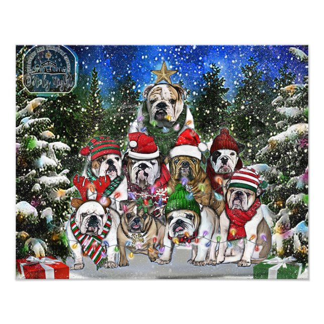 Foto Árbol de Bulldog inglés para navidades (Frente)