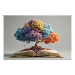 Foto Árbol de fantasía de floración del libro de cuento