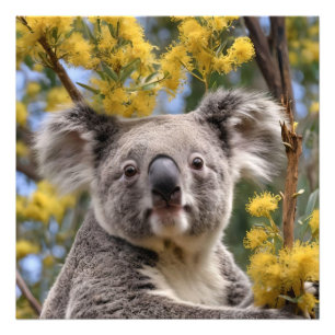 Foto Árbol De Ganado Amarillo Con Un Koala,
