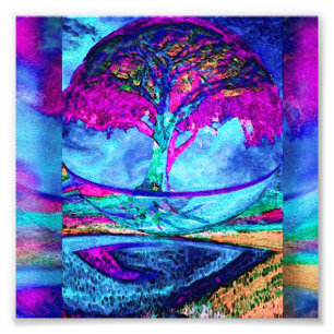 Foto Árbol de la meditación de la vida en púrpura