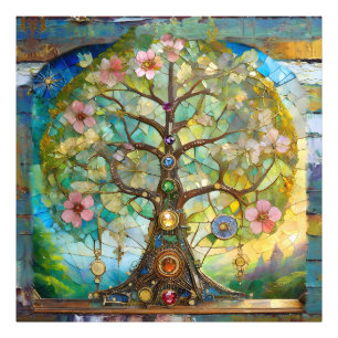 Foto Árbol de la Vida Florido de 7 Chakras