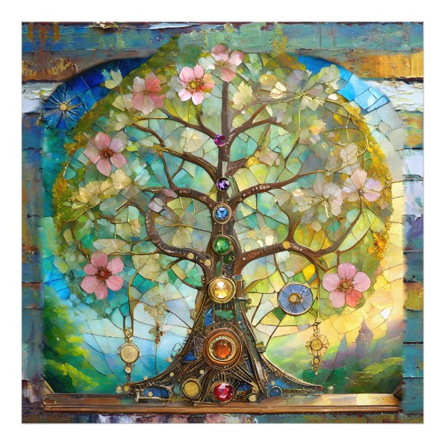 Foto Árbol de la Vida Florido de 7 Chakras (Frente)