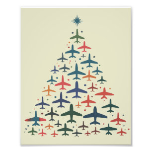 Foto Árbol de Navidad de Avión Piloto Retro Volando Vue