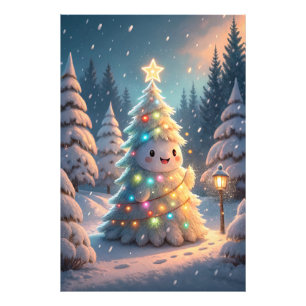 Foto Árbol de Navidad de dibujos animados colorido y ne